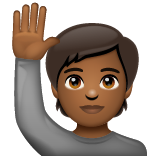 Pessoa Levantando A Mão: Pele Morena Escura para WhatsApp 2.26.8.72