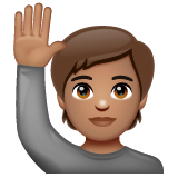 Pessoa Levantando A Mão: Pele Morena para WhatsApp 2.26.8.72