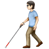 Pessoa Com Bengala Para Cego: Pele Clara para WhatsApp 2.26.8.72