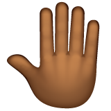Raised Back of Hand: Medium-Dark Skin Tone for WhatsApp 2.26.8.72