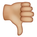 Polegar Para Baixo: Pele Morena Clara para WhatsApp 2.26.8.72