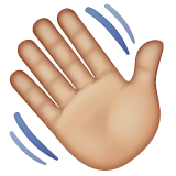 Mão Acenando: Pele Morena Clara para WhatsApp 2.26.8.72