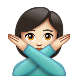 Mulher Fazendo Gesto De “Não”: Pele Clara para WhatsApp 2.26.8.72