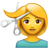 Mulher Cortando O Cabelo para WhatsApp 2.26.8.72