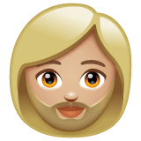 Woman: Medium-Light Skin Tone, Beard para WhatsApp 2.26.8.72