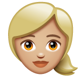 Woman: Medium-Light Skin Tone, Blond Hair para WhatsApp 2.26.8.72