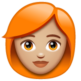 Жінка: світлий тон шкіри руде волосся для WhatsApp 2.26.8.72