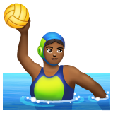 Mulher Jogando Polo Aquático: Pele Morena Escura para WhatsApp 2.26.8.72