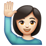 Mulher Levantando A Mão: Pele Clara para WhatsApp 2.26.8.72