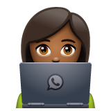 Жінка-інженер: темний тон шкіри для WhatsApp 2.26.8.72