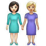 Duas Mulheres De Mãos Dadas: Pele Clara, Pele Morena Clara para WhatsApp 2.26.8.72