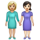 Duas Mulheres De Mãos Dadas: Pele Morena Clara, Pele Clara para WhatsApp 2.26.8.72