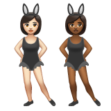 <p>Жінки з вушками Кролика: Світла тон шкіри, Середньо-темний тон шкіри</p> для WhatsApp 2.26.8.72