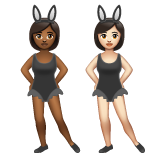 Women with Bunny Ears: Medium-Dark Skin Tone, Light Skin Tone для WhatsApp 2.26.8.72